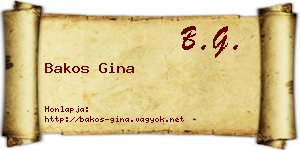 Bakos Gina névjegykártya