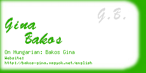 gina bakos business card